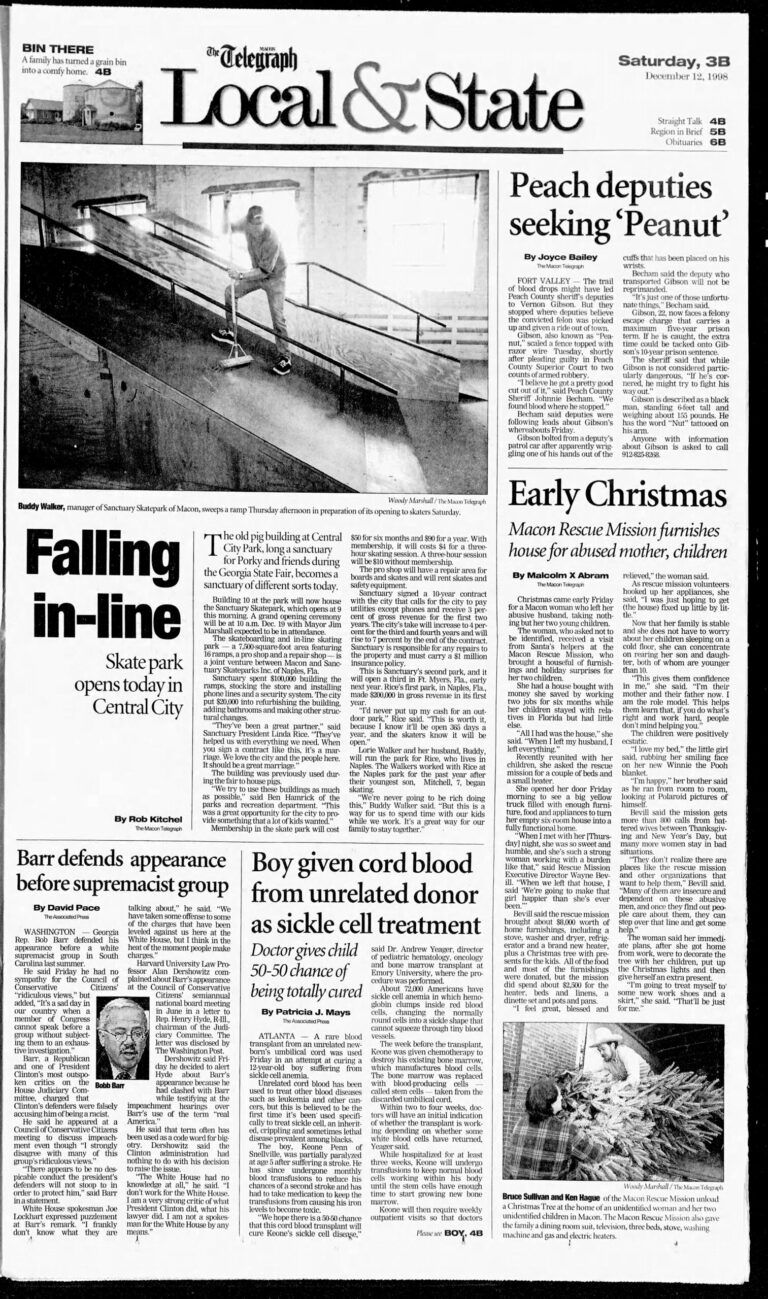 Macon Telegraph December 12 1998
